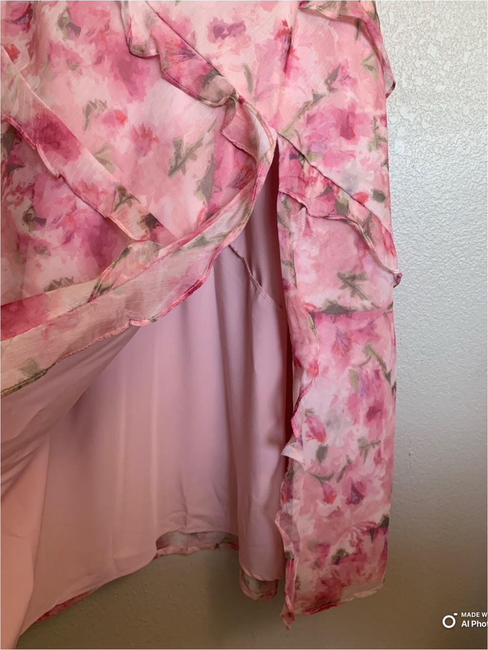 Lulus Large Dreamy Personality Pink Floral Ruffled Sleeveless Midi Dress NWT - Picture 7 of 17